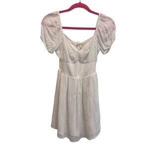 Hollister Eyelet Cutout Fit & Flare Dress-Romper Sz S petite